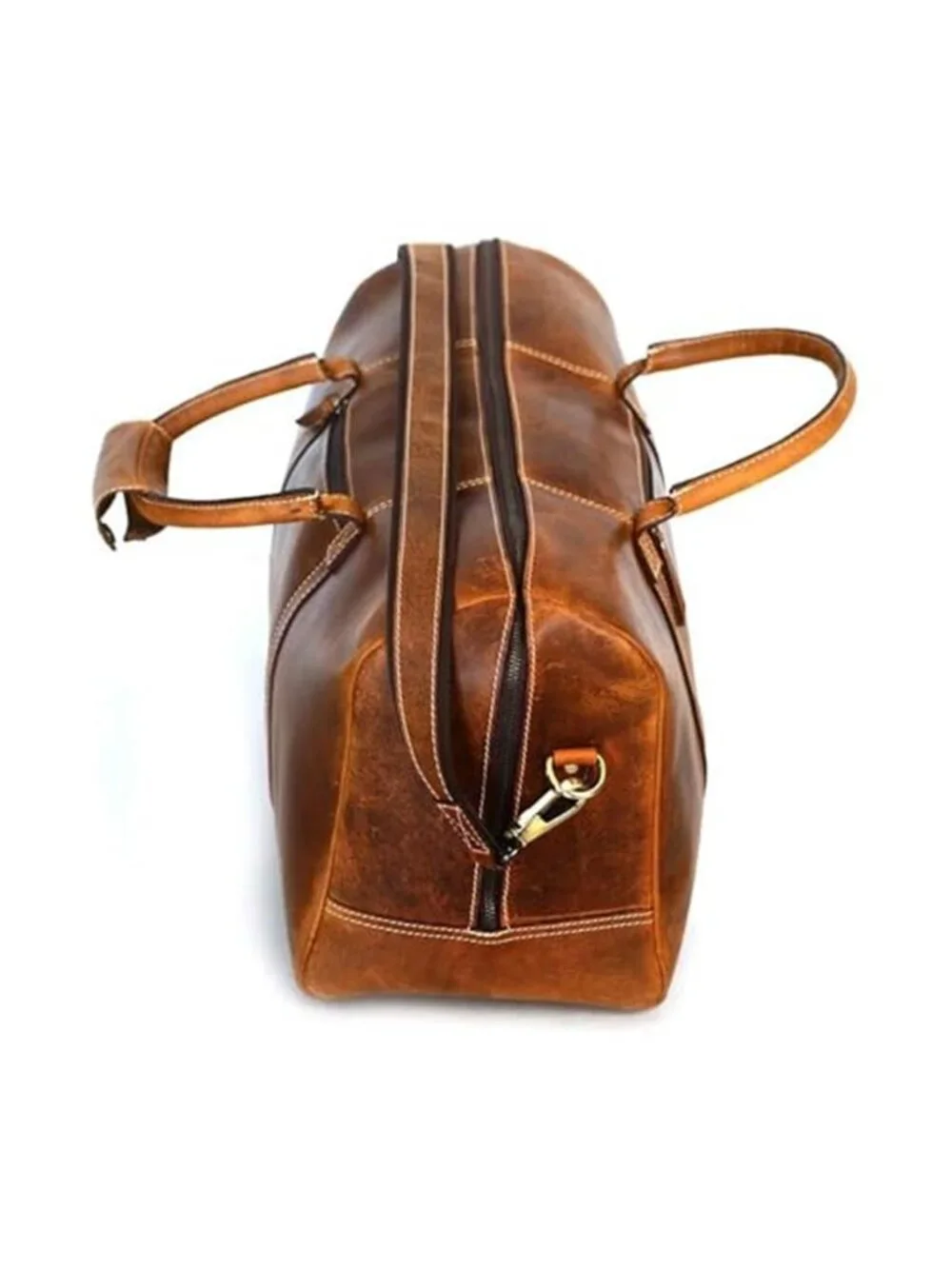 Men's Leather Duffle Bag Travel Overnight Weekend Duffel Bag